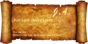 Juriga Aniziusz névjegykártya